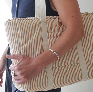 Сумка-трансформер для мамы Cam Cam Copenhagen "Oatfield", овсяные полоски